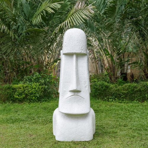 Wanda Collection - Statue jardin moai géant de l'ile de Pâques 1m50 - Décoration d'extérieur