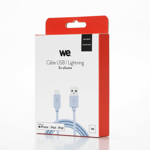 Câble Lightning Câble USB/Lightning en silicone - 1m - bleu