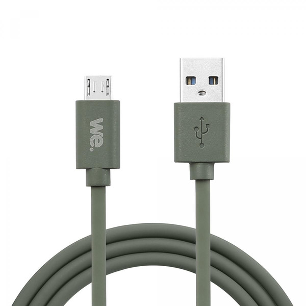 Câble antenne We Câble USB/micro USB en silicone - 2m - vert kaki