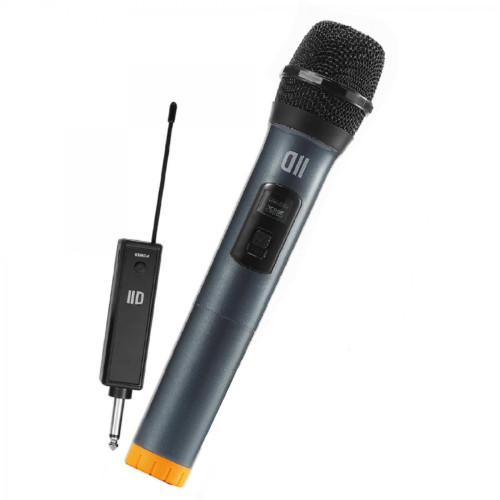 We - D2 Microphone Dynamique Omnidirect sans fil , avec écran Récepteur Rechargeable, Jack 6.35mm ORANGE We   - Micros sans fil