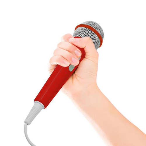 We Microphone filaire WeKids, en jack 3.5mm, longeur du câble 2.8m, modèle ROUGE UNI