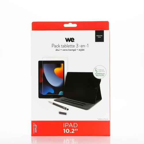 We - WE Bundle avec étui protection tab/film protection écran/stylet - Compatible Samsung Galaxy Tab A8 10.5 pouces - Etui en matériaux recyclés - Noir We  - Accessoire Tablette