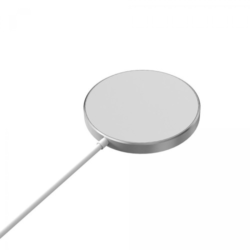 We - WE Chargeur Sans Fil Induction Magnétique Compatible MagSafe pour iPhone série 13 et 12 et Coques MagSafe - Aimants Intégrés - Coloris Blanc - We
