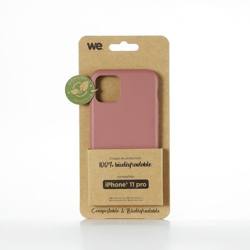 Coque, étui smartphone We WE Coque de protection 100% biodégradable et compostable pour APPLE IPHONE 11 PRO couleur Fushia Respectueux de l'environnement