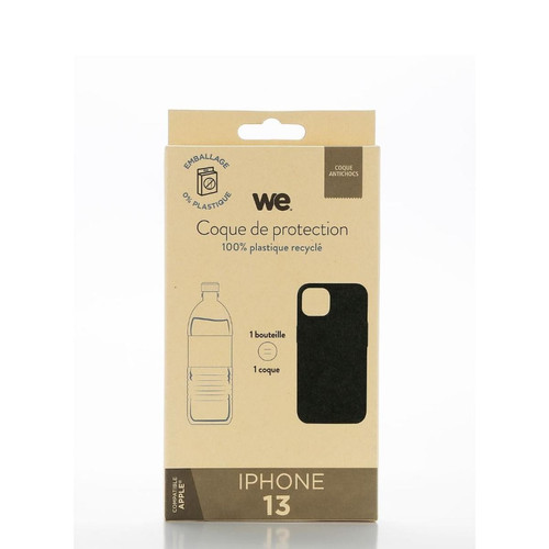 We WE Coque recyclée IPHONE 13 Noir: Coque fabriqué à partir plastique 100% recyclé - souple - toucher doux