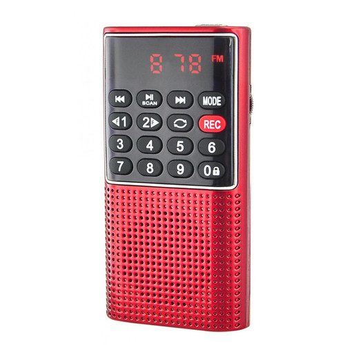 We -WE RADIO DE POCHE rechargeable FM, lecteur de carte micro SD RMS 3W, prise casque - Rouge We  - We
