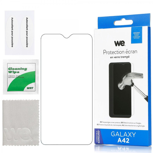 We - WE Verre Trempé pour Samsung Galaxy A42 - Film Protection écran Anti-Rayures - Anti-Bulles d'air Ultra Résistant - Protection écran tablette