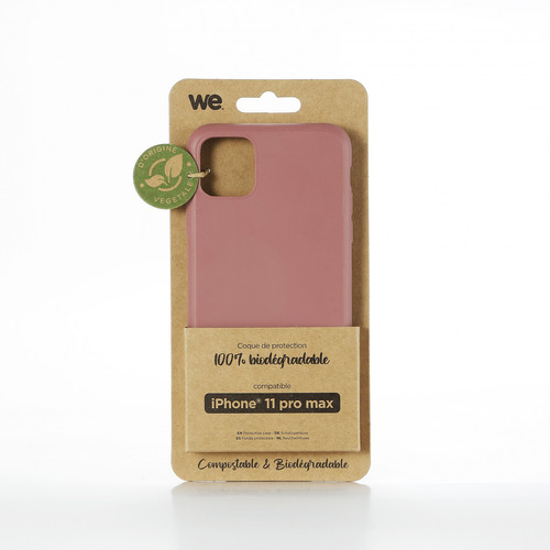Coque, étui smartphone We WE Coque Bio Apple iPhone 11 Pro Max - Eco-Friendly Biodégradable et Compostable - Housse Etui Antichoc, Compatible avec L'induction, Ultra Protection Bumper, Anti Rayure - Fuschia