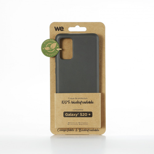 Coque, étui smartphone We WE Coque Bio SAMSUNG GALAXY S20+ - Eco-Friendly Biodégradable et Compostable - Housse Etui Antichoc, Compatible avec L'induction, Ultra Protection Bumper, Anti Rayure - Noir