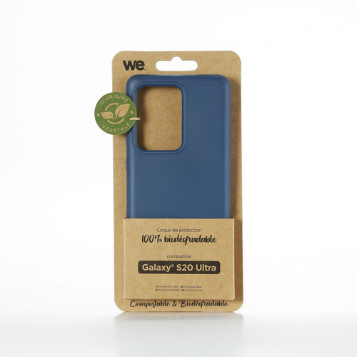 Coque, étui smartphone We WE Coque Bio SAMSUNG GALAXY S20 Ultra - Eco-Friendly Biodégradable et Compostable - Housse Etui Antichoc, Compatible avec L'induction, Ultra Protection Bumper, Anti Rayure - Bleu