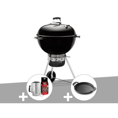 Weber - Barbecue Weber Master/Touch GBS 57 cm Noir + Kit Cheminée + Plancha Weber  - Barbecues charbon de bois Weber