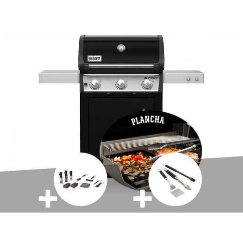 Weber - Barbecue à gaz Weber Spirit E/315 mix gril et plancha + Kit de nettoyage + Kit 3 ustensiles - Weber