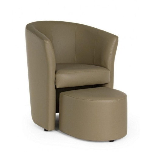 Chaises Webmarketpoint Fauteuil en similicuir avec pouf amovible Tortora RITA 64,5x 59,5x h78 cm