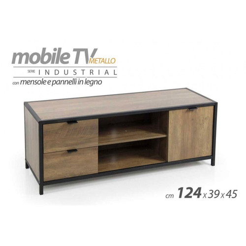 Webmarketpoint - Meuble TV bas marron industriel cm 124 x 39 x 45 h Webmarketpoint  - Meuble rangement jouet Maison