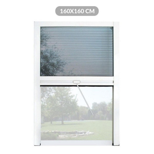 Webmarketpoint - Moustiquaire plissée verticale MELODIE blanche 160x h160 cm Webmarketpoint  - Moustiquaire Fenêtre