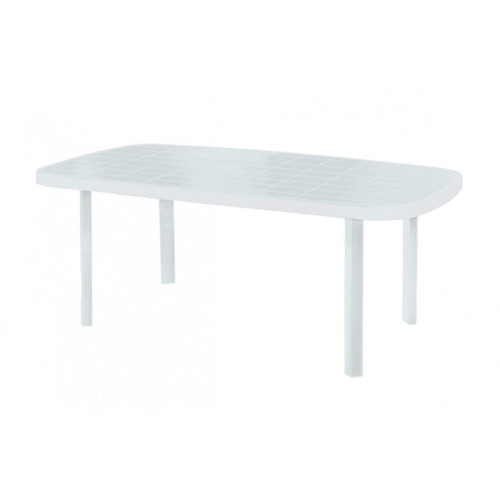 Webmarketpoint - Table d'extérieur en résine blanche ULISSE GARDEN 180x90 h72 cm - Tables de jardin