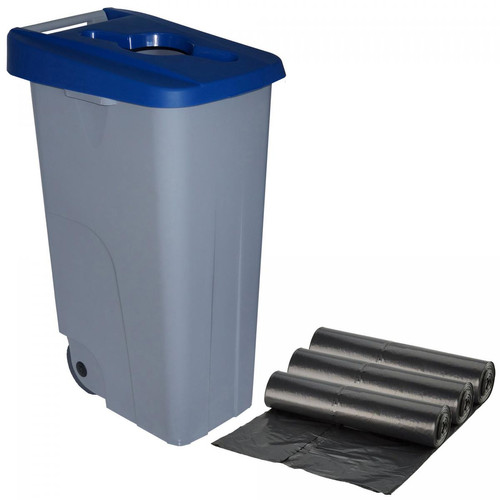 WellHome - Recycler le conteneur 110 litres ouverts + sacs à ordures à 10 unités de 10 unités WellHome  - Poubelles