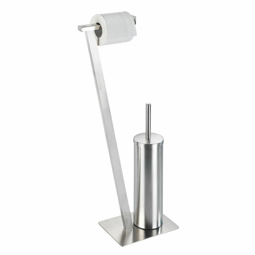 Wenko - Valet WC design métal Lirio - L. 15 x H. 68 cm - Argent Wenko - Accessoires de salle de bain Gris
