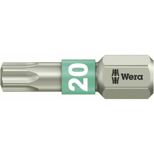 Wera - Wera TORX® Edelstahl Bits 25 mm 05 071034 001 T 20 6,3 mm (1/4``) Sechskant DIN 3126-C 6,3, ISO (05 071034 001) Wera  - Accessoires mini-outillage