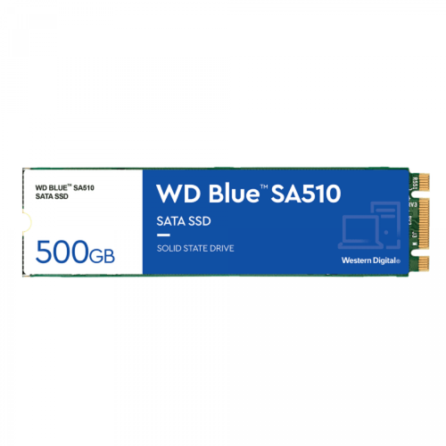 Western Digital - WD Blue SA510 Disque Dur SSD Interne 500Go 560Mo/s M.2 SATA Bleu - SSD Interne M.2