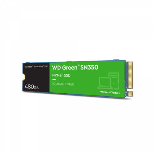 Western Digital - WD Green SN350 Disque Dur SSD Interne 480Go M.2 SATA 2400Mo/s Noir - SSD Interne Western Digital