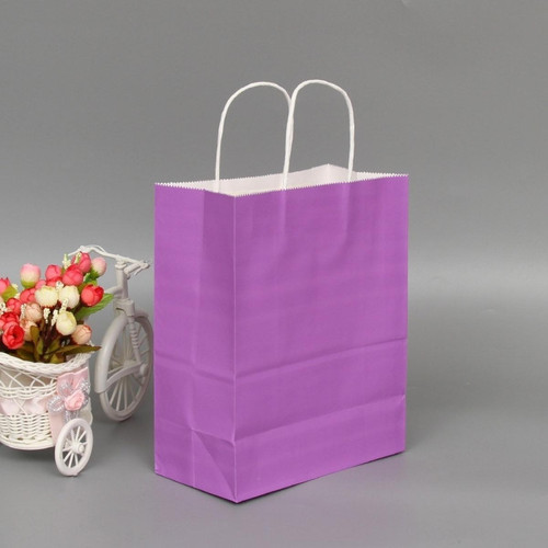 Wewoo - 10 PCS Sac en papier Kraft élégant avec poignées pour mariage / fête d'anniversaire / bijoux / vêtementstaille 42x31x12cm violet - Papier