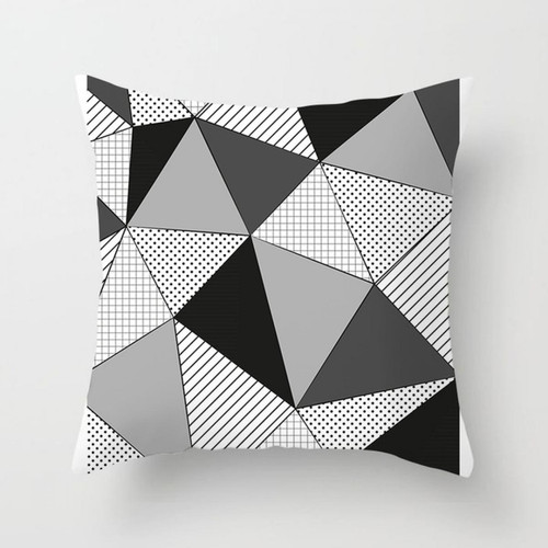 Wewoo - 2 PCS noir et blanc taies d'oreiller décoratif abstrait géométrique simple et moderne Polyester Throw Taie 15 Wewoo  - Coussin geometrique