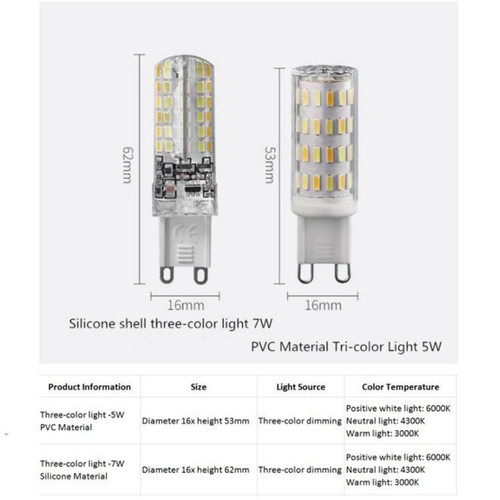 Wewoo 3W G9 LED source d'énergie ampoule à économie lumière tricolore
