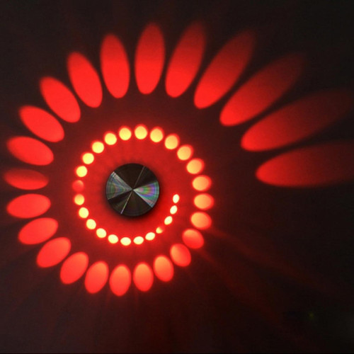 Wewoo - Applique murale LED 3W lampe de mur ronde spirale créative intérieure moderne pour clubKTVcouloiralléelampe de décoration en lumière rouge Wewoo  - Ampoules