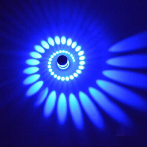 Appliques Wewoo Applique murale LED 3W lampe de mur ronde spirale créative intérieure moderne pour clubKTVcouloiralléelampe de décoration monté au lumière bleue