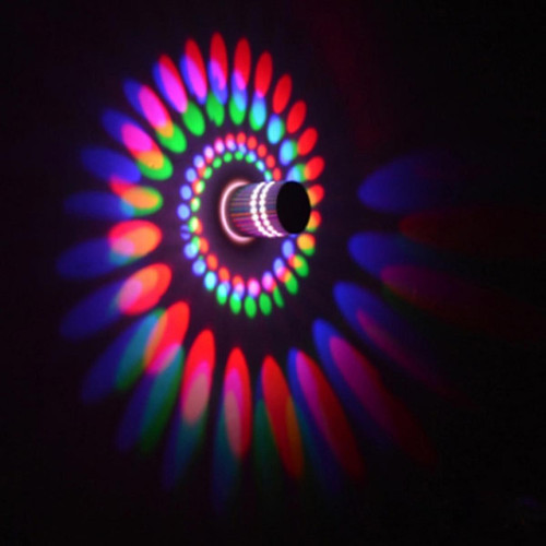 Wewoo - Applique murale LED 3W moderne intérieur créatif lampe de mur ronde spirale créative pour clubKTVcouloiralléelampe de décoration fond monté rouge + vert + bleu Wewoo  - Electricité