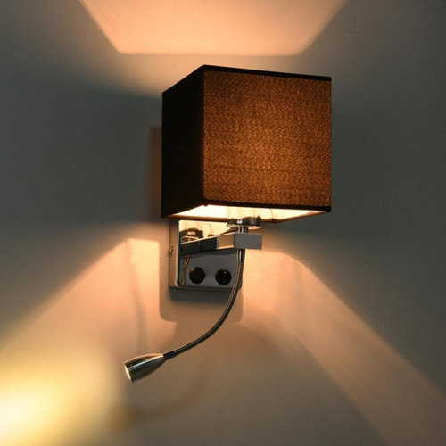 Wewoo - Applique murale LED Creative minimaliste salon chambre lampe de chevet de lecture hôtelabat-jour tube simple noir Wewoo  - Lampe chevet led