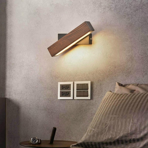 Wewoo - Applique murale LED de chambre à coucher rotative simple Warm Night Lighttaille 21cm Noyer Wewoo - Ampoule led rotative