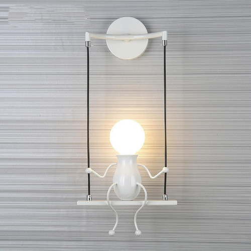 Wewoo - Applique murale LED E27 personnalité créatrice rétro lampe de méchanceté en fer forgé sans ampoule blanc Wewoo - Electricité