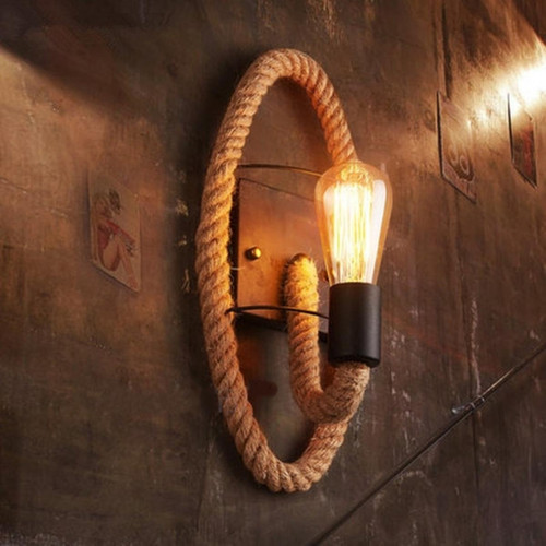 Wewoo - Applique murale LED Lampe à suspendre en fer forgé vintage Edison Rope avec ampoule ovale Wewoo  - Lampe a suspendre