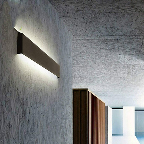 Wewoo - Applique murale LED Séjour minimaliste moderne Hall d'entrée Escalier muraleéclairage de décoration créatifabat-jour Noir-48cm 18W Lumière blanche Wewoo - Ampoules LED