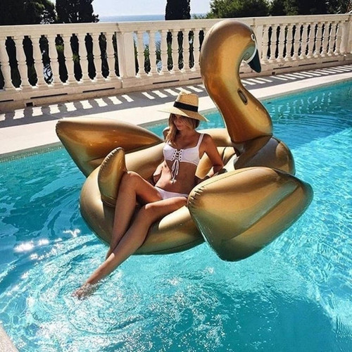 Wewoo - Bouée Anneau flottant gonflable en forme de cygne de natte d'or, taille gonflée: 190 x 190 x 130cm Wewoo  - Bouées et brassards Wewoo