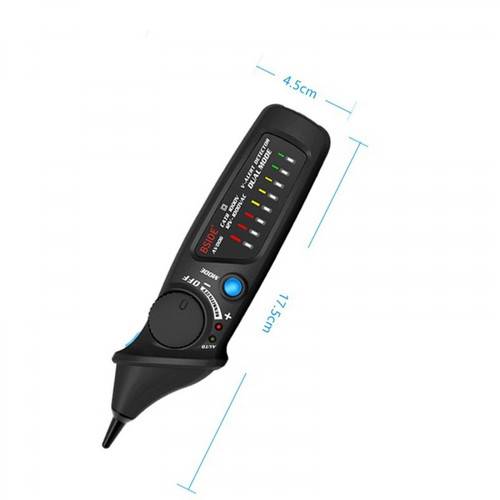 Wewoo BSIDE AVD06 Détecteurs de tension alternative sans contact 12 ~ 1000V Induction Type de stylo à manteau électrique Testeur ACV Outil de ménage avec lumière LED Noir