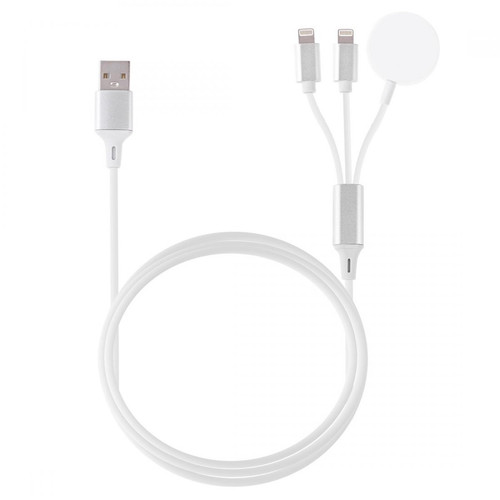Wewoo - Câble de charge magnétique multifonction 3 en 1 iPhone Lightning pour iPhone / Apple Watchlongueur 1 m blanc Wewoo  - Câble antenne