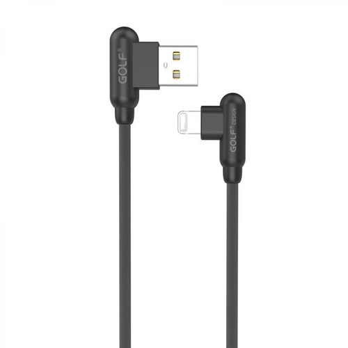 Wewoo - Câble de données USB à chargement rapide GOLF GC-45i 1m à 90 ° avec coude à 90 degrés vers USB 2.4A pour iPhone 7 et 7 Plusi Phone 6 et 6siPhone 6 Plus et 6s Plus Noir - Câble Lightning
