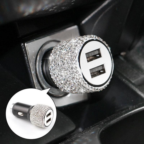 Wewoo - Chargeur de marteau de sécurité pour téléphone portable à double charge de voiture Diamond blanc Wewoo  - Chargeur Voiture 12V