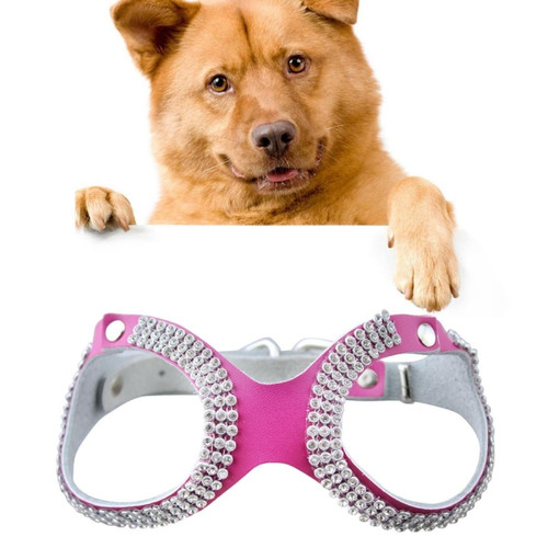 Wewoo - Collier Chien & Chat Magenta Sangle de poitrine en cuir strass Style respirant Chest, Taille: S Wewoo  - Animalerie