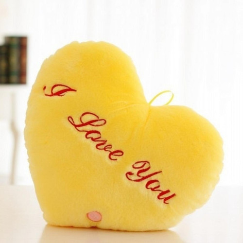 Wewoo - Coussin de voyage Lettre anglaise en forme coeur rougeoyante légère jouet peluche (jaune) Wewoo  - Coussin coeur