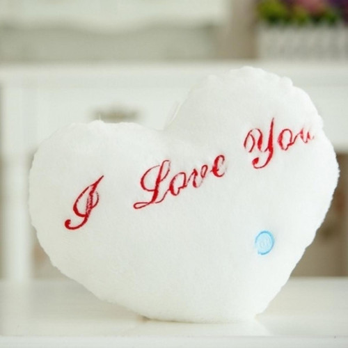 Wewoo - Coussin de voyage Lettre en forme coeur anglais modèle rougeoyant léger jouet peluche (blanc) Wewoo  - Coussin coeur