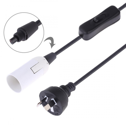 Wewoo E14 Wire Cap Switch Support de lampe Chandelier Prise de courant avec rallonge de 1,2 mPrise AU Blanc