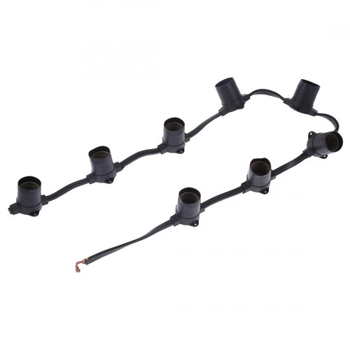 Wewoo - E27 Douille de lampe à 8 têtes à fil métallique suspendu Chandelier de de culassecâble d'alimentationLongueur du câble 1 m Noir Wewoo  - Douilles électriques