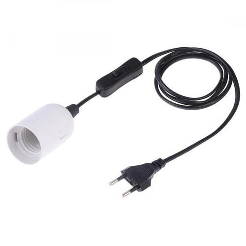 Wewoo - E27 Wire Cap Switch Support de lampe Chandelier Prise de courant avec rallonge de 1,5 mFiche UE Blanc Wewoo  - Douilles électriques