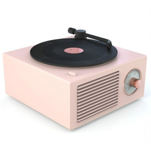 Enceinte PC Wewoo Enceinte Bluetooth B10 Atomic Speakers Retro Vinyl Player Desktop Wireless Creative Multifonction Mini Stereo Nordic Pink