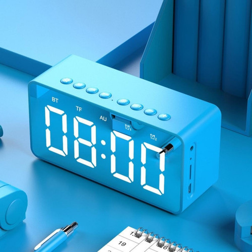 Wewoo - Enceinte Bluetooth Haut-parleur AEC BT506 avec miroiraffichage de l'horloge LEDréveil doubleSnoozeappel mains libres HDchaîne stéréo haute fidélité bleu Wewoo  - Enceintes Hifi