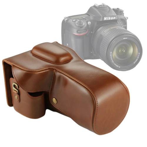 Wewoo - Etui en cuir appareil photo café pour Nikon D7200 / D7100 / D7000 lentille 18-200 / 18-140 mm Full Body Camera PU Housse en - Wewoo